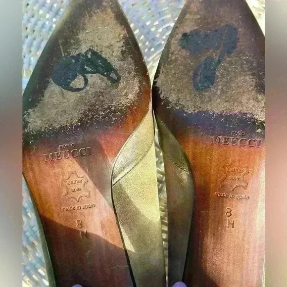 Sesto Meiccu green suede and leather pumps. Perfect for fall. Size 8 - Picture 4 of 14